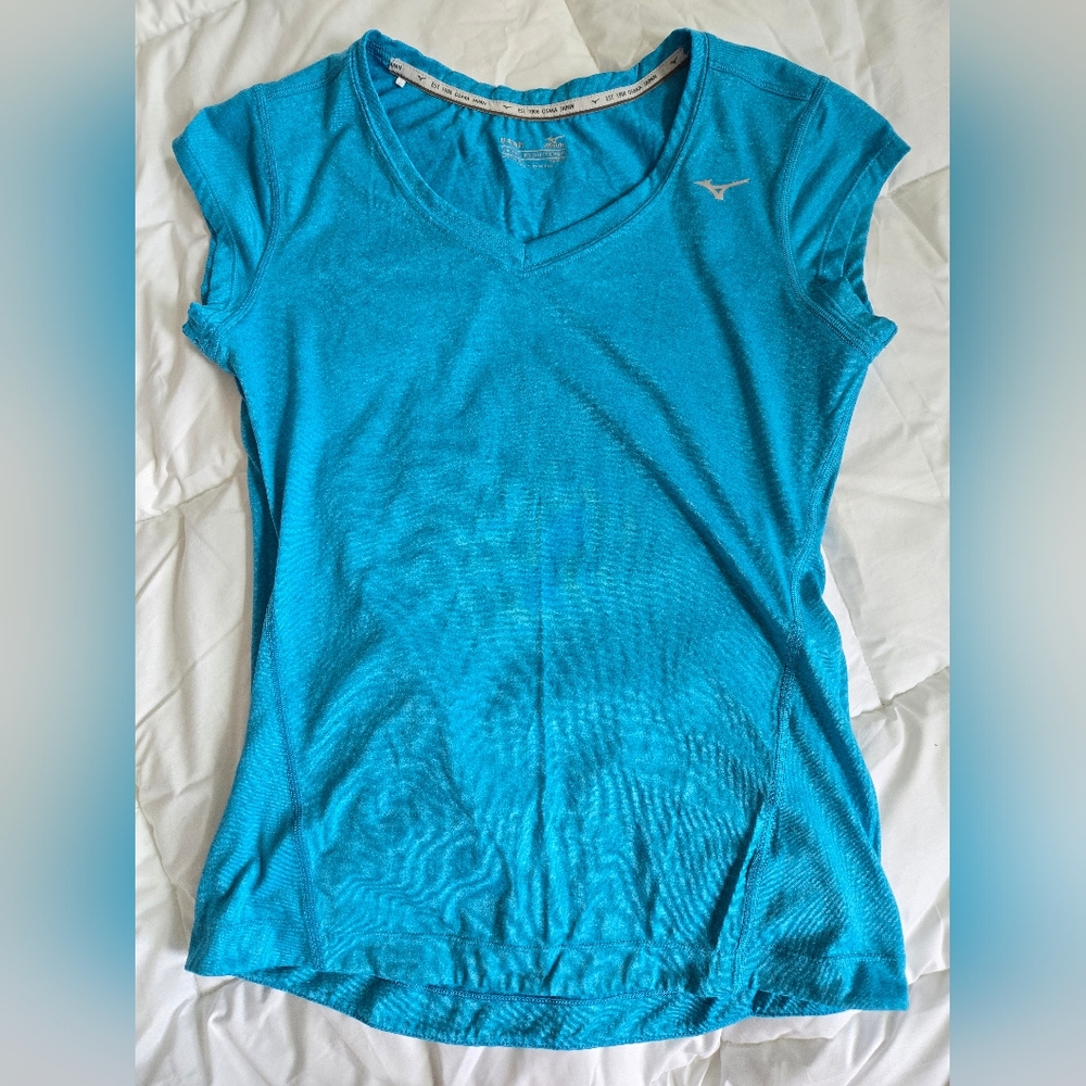 Mizuno Aqua Blue Short Sleeve Top